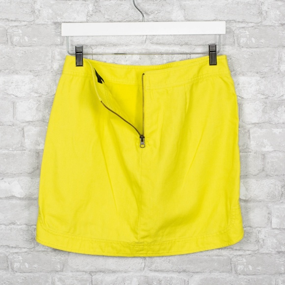 J Crew Zip Pocket Canvas Mini Skirt Yellow 4 - Picture 4 of 8